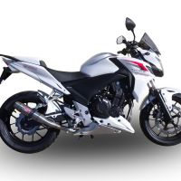 Exhaust compatible with Honda CB500F 2013-2015, Deeptone Inox, Slip-on exhaust including removable db killer and link pipe, EPA-compliant 