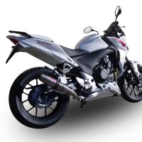 Exhaust compatible with Honda CB500F 2013-2015, Deeptone Inox, Slip-on exhaust including removable db killer and link pipe, EPA-compliant 