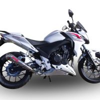 Exhaust compatible with Honda CB500F 2013-2015, Powercone Evo, Slip-on exhaust including removable db killer and link pipe, EPA-compliant 