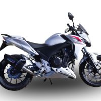 Exhaust compatible with Honda CB400F 2013-2015, Furore Nero, Slip-on exhaust including removable db killer and link pipe, EPA-compliant 