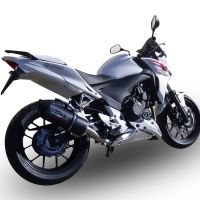 Exhaust compatible with Honda CB400F 2013-2015, Furore Nero, Slip-on exhaust including removable db killer and link pipe, EPA-compliant 