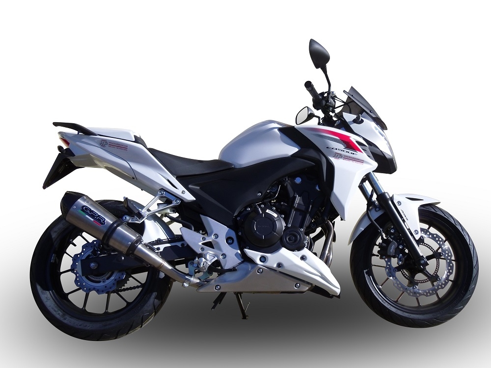 GPR exhaust compatible with  Honda CB500F 2013-2015, New Grand Prix Evo Titanium, Slip-on exhaust including removable db killer and link pipe, EPA-compliant 