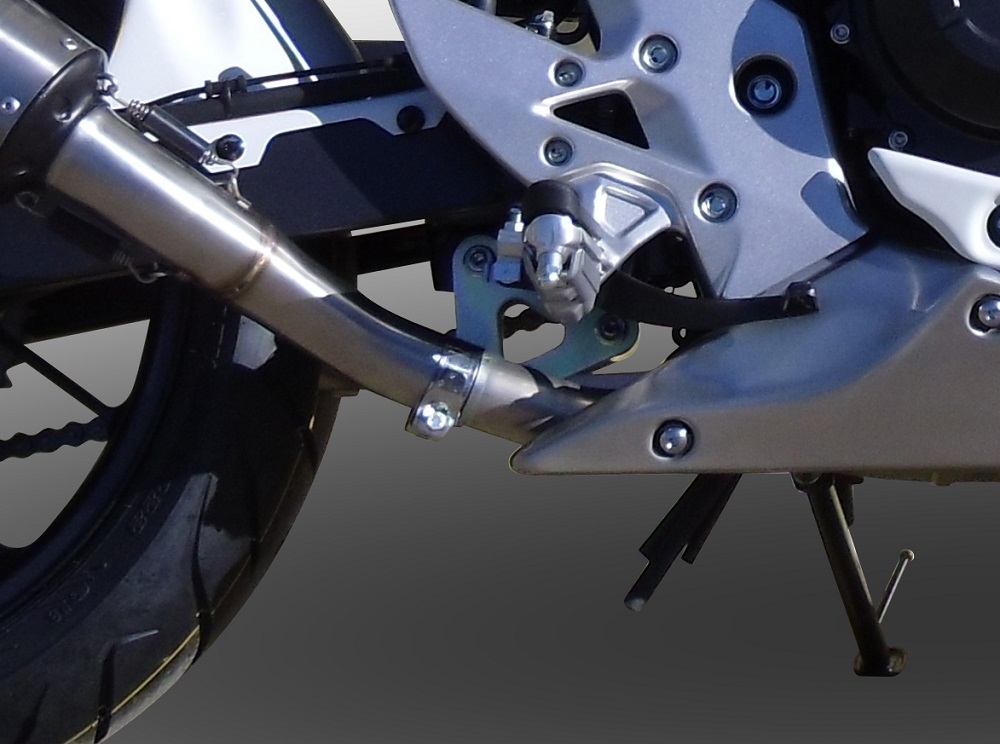 Exhaust compatible with Honda CB400F 2013-2015, Albus Ceramic, Slip-on exhaust including removable db killer and link pipe, EPA-compliant 
