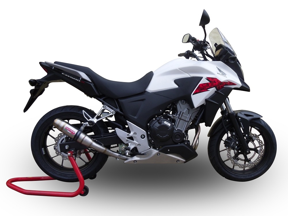Exhaust compatible with Honda CB400X 2019-2025, Deeptone Inox, Slip-on exhaust including removable db killer and link pipe, EPA-compliant 