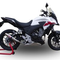 Exhaust compatible with Honda CB400X 2019-2025, Deeptone Inox, Slip-on exhaust including removable db killer and link pipe, EPA-compliant 