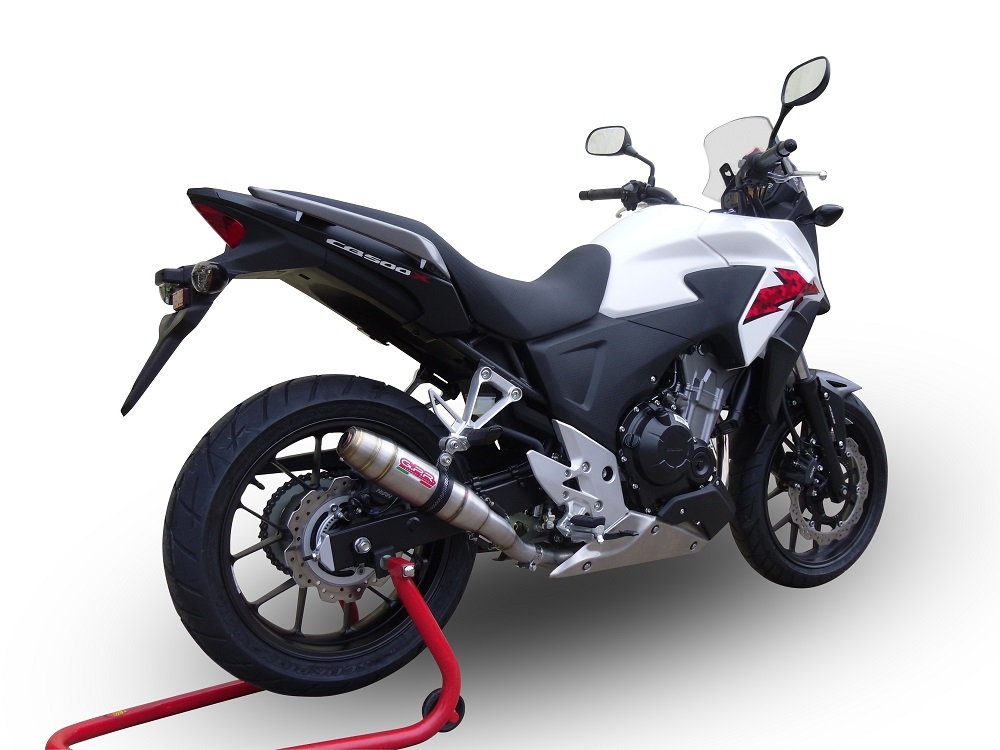 Exhaust compatible with Honda CB400X 2019-2025, Deeptone Inox, Slip-on exhaust including removable db killer and link pipe, EPA-compliant 
