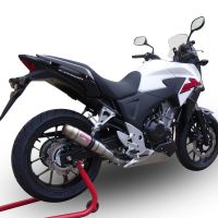 Exhaust compatible with Honda CB400X 2019-2025, Deeptone Inox, Slip-on exhaust including removable db killer and link pipe, EPA-compliant 