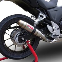 Exhaust compatible with Honda CB400X 2019-2025, Deeptone Inox, Slip-on exhaust including removable db killer and link pipe, EPA-compliant 