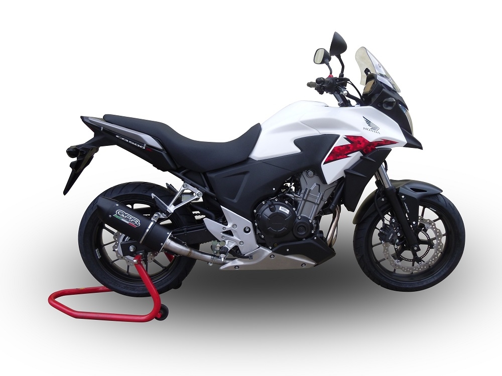 Exhaust compatible with Honda CB400X 2013-2015, Furore Poppy, Slip-on exhaust including removable db killer and link pipe, EPA-compliant 