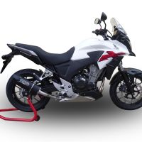 Exhaust compatible with Honda CB400X 2013-2015, Furore Poppy, Slip-on exhaust including removable db killer and link pipe, EPA-compliant 