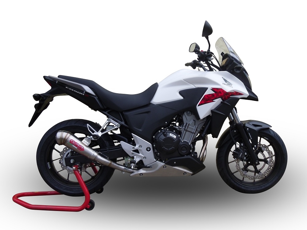 Exhaust compatible with Honda CB500X 2016-2018, Powercone Evo, Slip-on exhaust including removable db killer and link pipe, EPA-compliant 