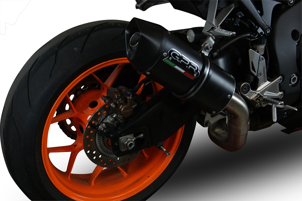 Exhaust compatible with Honda CBR1000RR 2014-2016, Furore Nero, Slip-on exhaust including removable db killer and link pipe, EPA-compliant 
