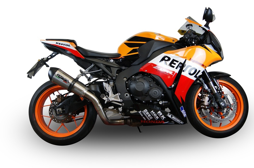 Exhaust compatible with Honda CBR1000RR 2014-2016, M3 Black Titanium, Slip-on exhaust including link pipe 