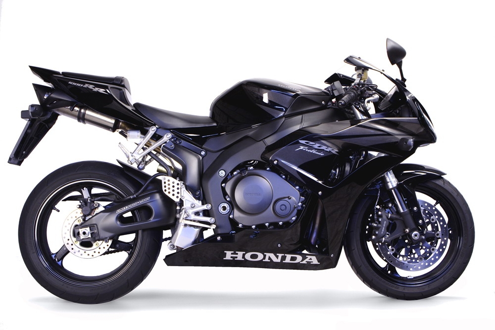 Exhaust compatible with Honda CBR1000RR 2004-2007, Tiburon Titanium, Slip-on exhaust including link pipe 