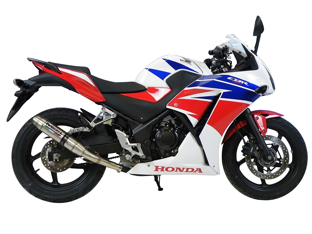 Exhaust compatible with Honda CBR300R 2014-2016, Deeptone Inox, Slip-on exhaust including link pipe 