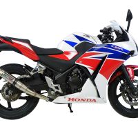 Exhaust compatible with Honda CBR300R 2014-2016, Deeptone Inox, Slip-on exhaust including link pipe 
