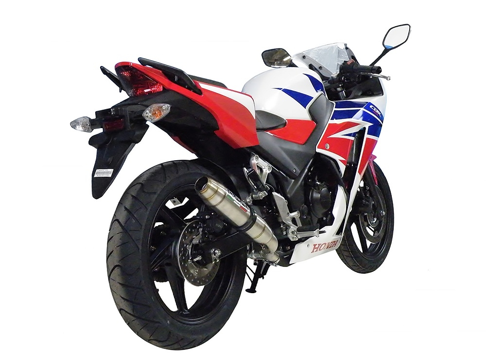 Exhaust compatible with Honda CBR300R 2014-2016, Deeptone Inox, Slip-on exhaust including link pipe 