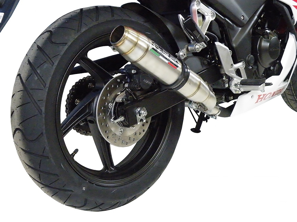 Exhaust compatible with Honda CBR300R 2014-2016, Deeptone Inox, Slip-on exhaust including link pipe 