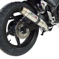 Exhaust compatible with Honda CBR300R 2014-2016, Deeptone Inox, Slip-on exhaust including link pipe 