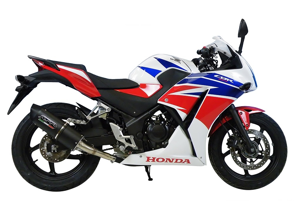 Exhaust compatible with Honda CBR300R 2014-2016, Furore Nero, Slip-on exhaust including removable db killer and link pipe, not EPA-compliant 