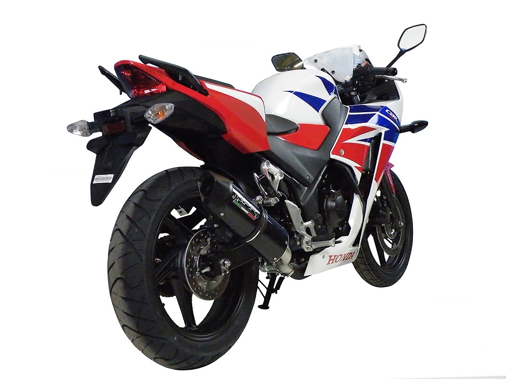 Exhaust compatible with Honda CBR300R 2014-2016, Furore Nero, Slip-on exhaust including removable db killer and link pipe, not EPA-compliant 