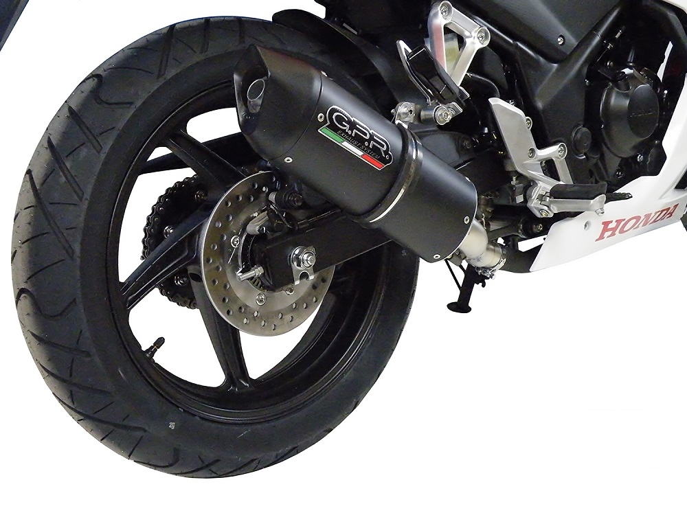 Exhaust compatible with Honda CBR300R 2014-2016, Furore Nero, Slip-on exhaust including removable db killer and link pipe, not EPA-compliant 