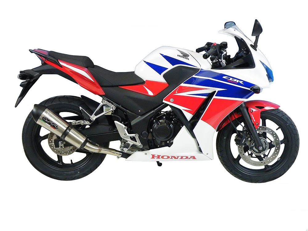 GPR exhaust compatible with  Honda CBR300R 2014-2016, New Grand Prix Evo Titanium, Slip-on exhaust including link pipe 