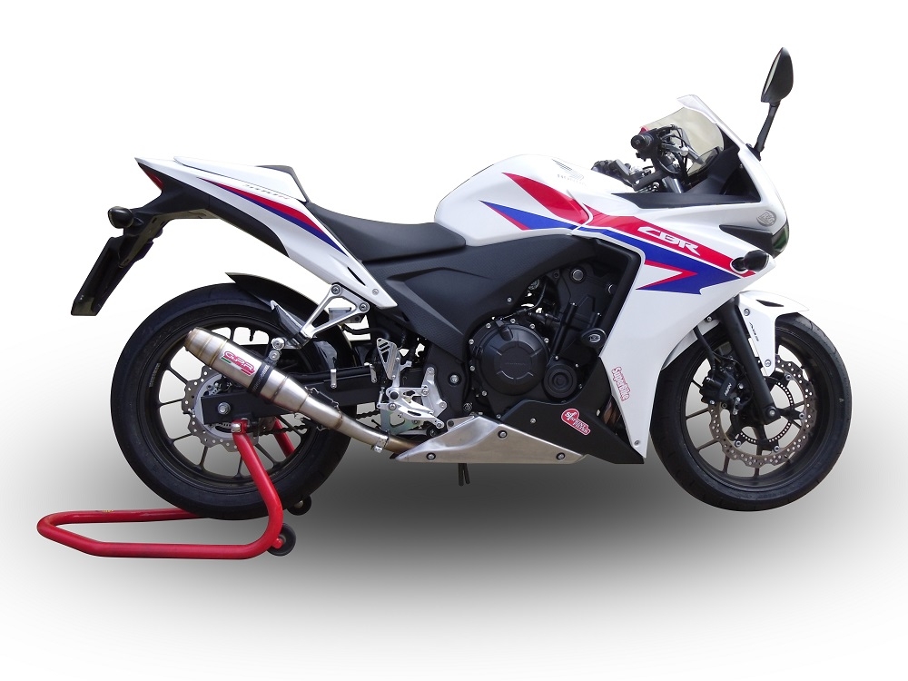 Exhaust compatible with Honda CBR500R 2023-2024, Deeptone Inox, Slip-on exhaust including removable db killer and link pipe, EPA-compliant 