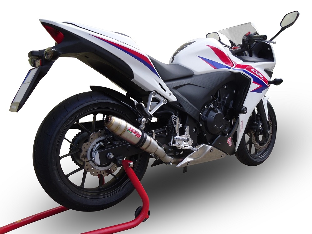 Exhaust compatible with Honda CBR500R 2023-2024, Deeptone Inox, Slip-on exhaust including removable db killer and link pipe, EPA-compliant 