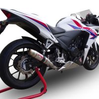 Exhaust compatible with Honda CBR500R 2023-2024, Deeptone Inox, Slip-on exhaust including removable db killer and link pipe, EPA-compliant 