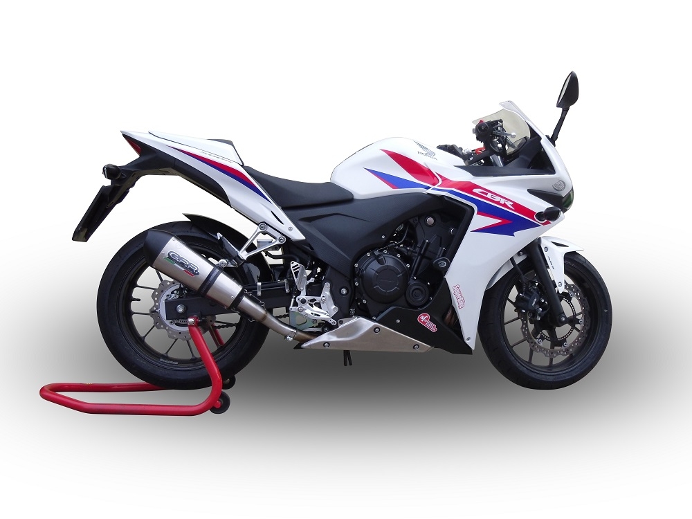 GPR exhaust compatible with  Honda CBR500R 2012-2016, New Grand Prix Evo Titanium, Slip-on exhaust including link pipe 