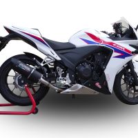 Exhaust compatible with Honda CBR500R 2012-2016, Furore Nero, Slip-on exhaust including removable db killer and link pipe, EPA-compliant 