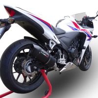 Exhaust compatible with Honda CBR500R 2012-2016, Furore Nero, Slip-on exhaust including removable db killer and link pipe, EPA-compliant 
