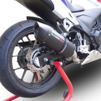 Exhaust compatible with Honda CBR500R 2012-2016, Furore Nero, Slip-on exhaust including removable db killer and link pipe, EPA-compliant 