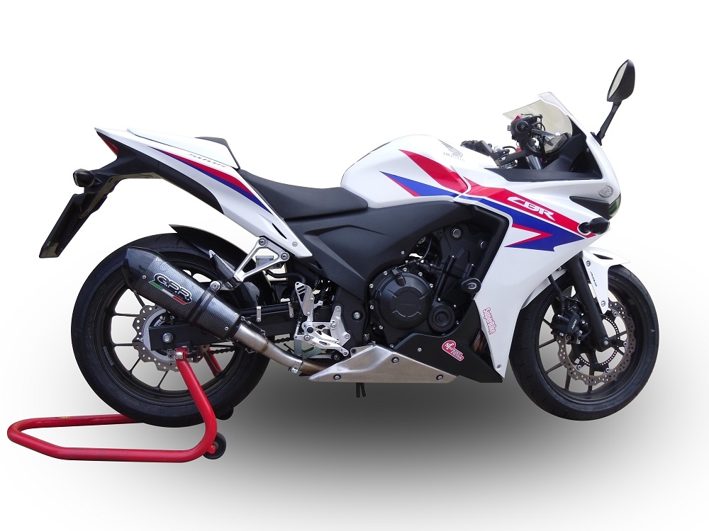 GPR exhaust compatible with  Honda CBR500R 2023-2024, New Grand Prix Evo Poppy, Slip-on exhaust including removable db killer and link pipe, EPA-compliant 