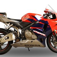 Exhaust compatible with Honda CBR600RR 2005-2006, Deeptone Inox, Slip-on exhaust including removable db killer and link pipe, not EPA-compliant 