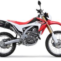 Exhaust compatible with Honda CRF250L / Rally 2017-2020, Furore Evo4 Nero, Slip-on exhaust including link pipe and removable db killer 