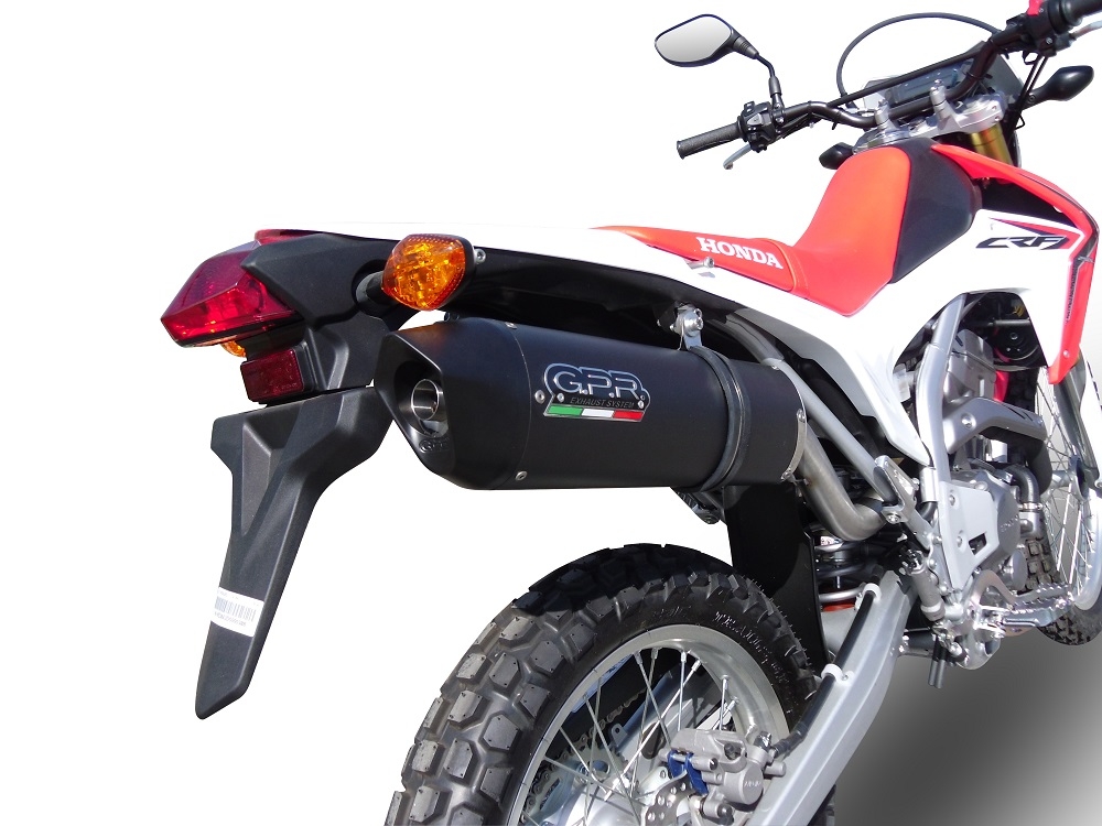 Exhaust compatible with Honda CRF250L / Rally 2017-2020, Furore Evo4 Nero, Slip-on exhaust including link pipe and removable db killer 