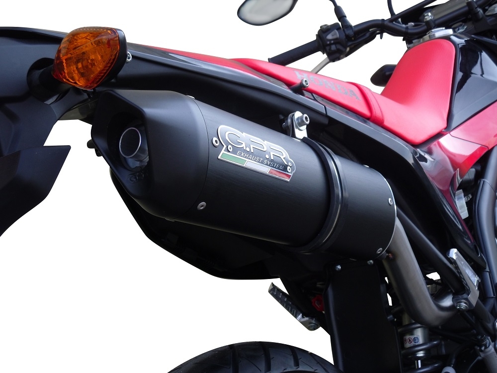 Exhaust compatible with Honda CRF250M 2013-2016, Furore Nero, Slip-on exhaust including removable db killer and link pipe, not EPA-compliant 