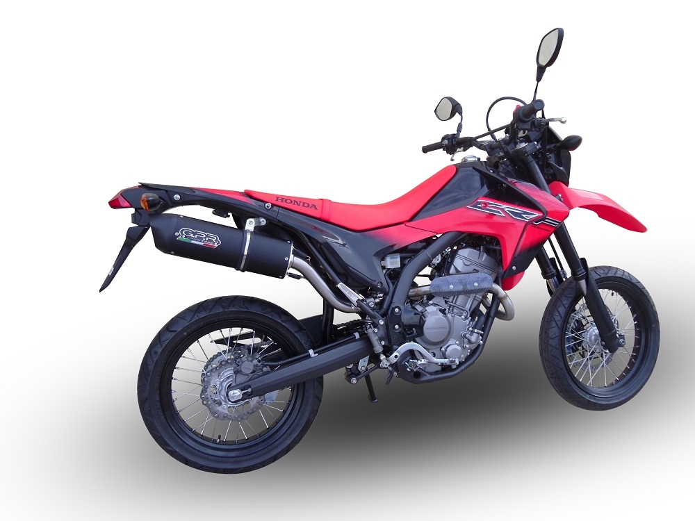 Exhaust compatible with Honda CRF250M 2013-2016, Furore Nero, Slip-on exhaust including removable db killer and link pipe, not EPA-compliant 