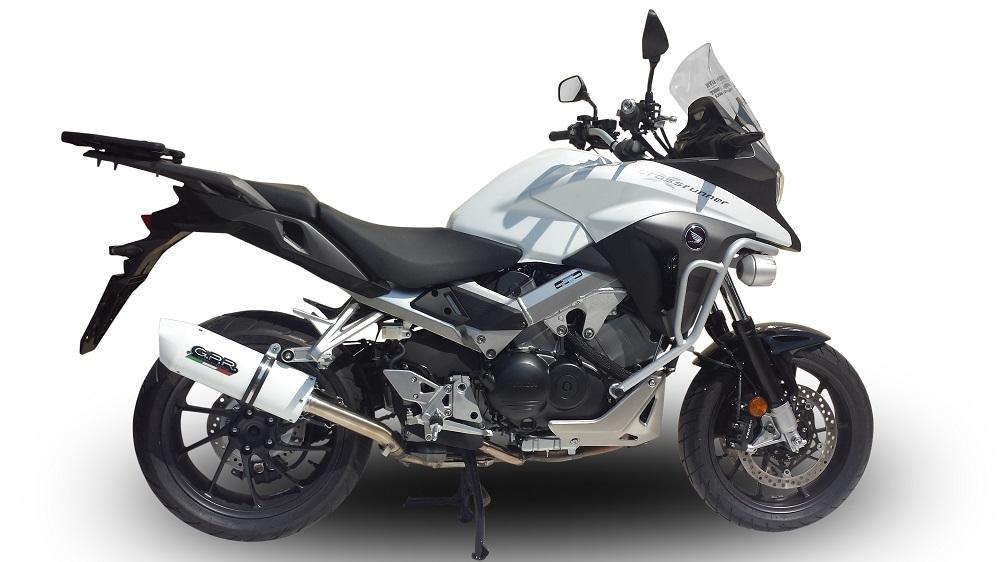 Exhaust compatible with Honda Crossrunner 800 VFR800X 2017-2020, Albus Evo4, Slip-on exhaust including removable db killer and link pipe, EPA-compliant 