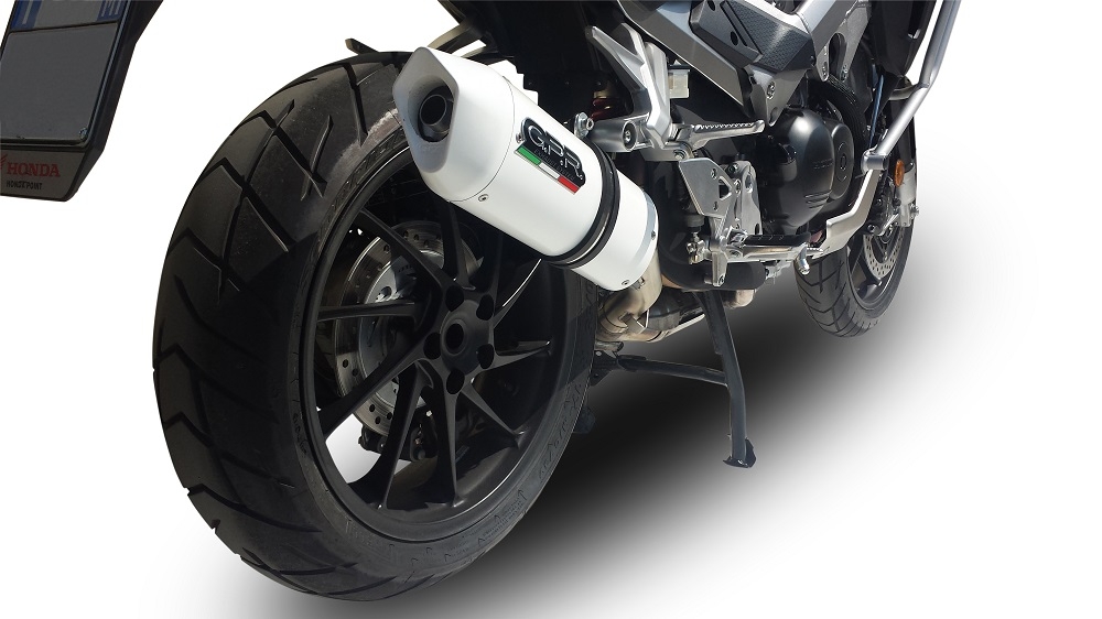 Exhaust compatible with Honda Crossrunner 800 VFR800X 2015-2016, Albus Ceramic, Slip-on exhaust including removable db killer and link pipe, EPA-compliant 