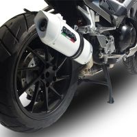 Exhaust compatible with Honda Crossrunner 800 VFR800X 2015-2016, Albus Ceramic, Slip-on exhaust including removable db killer and link pipe, EPA-compliant 