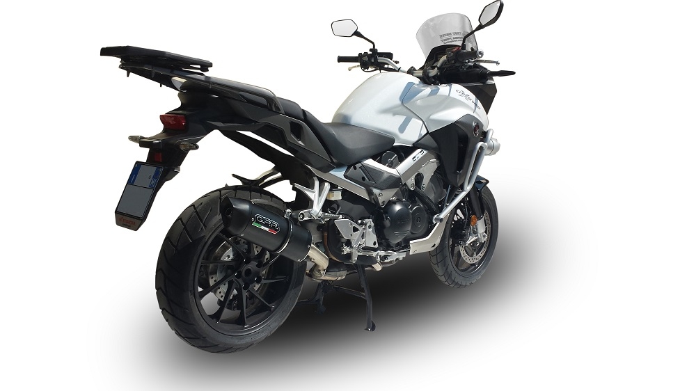 Exhaust compatible with Honda Crossrunner 800 VFR800X 2017-2020, Furore Evo4 Nero, Slip-on exhaust including removable db killer and link pipe, EPA-compliant 