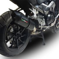 Exhaust compatible with Honda Crossrunner 800 VFR800X 2015-2016, Furore Nero, Slip-on exhaust including removable db killer and link pipe, EPA-compliant 