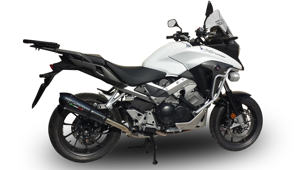 GPR exhaust compatible with  Honda Crossrunner 800 VFR800X 2011-2014, New Grand Prix Evo Poppy, Slip-on exhaust including removable db killer and link pipe, EPA-compliant 