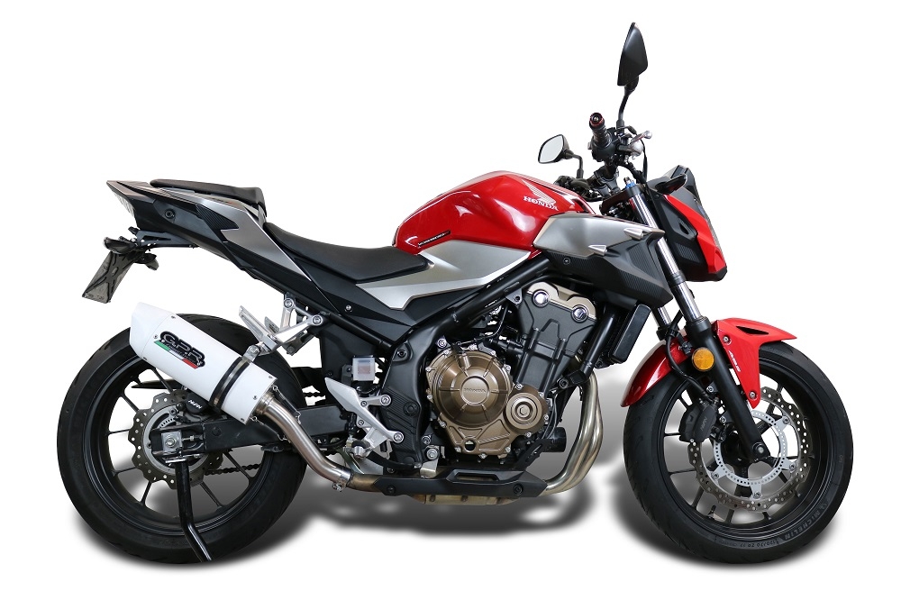 Exhaust compatible with Honda CB500F 2021-2025, Albus Evo4, Slip-on exhaust including removable db killer and link pipe, EPA-compliant 