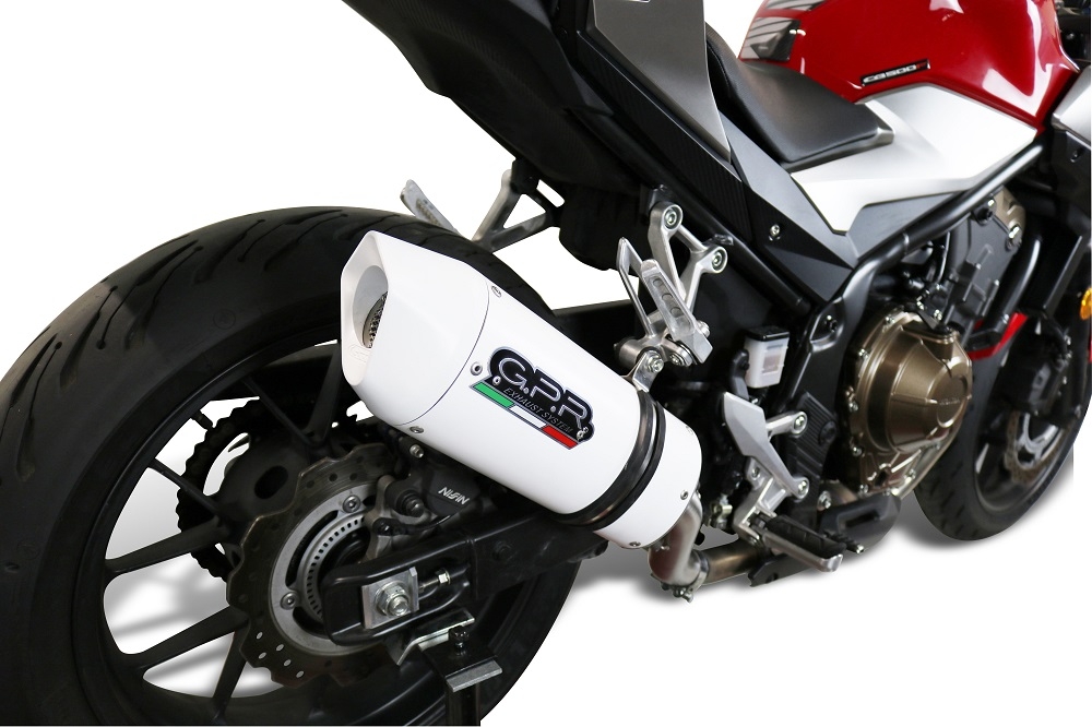 Exhaust compatible with Honda CB400X 2019-2025, Albus Evo4, Slip-on exhaust including removable db killer and link pipe, EPA-compliant 