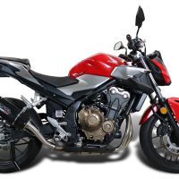 Exhaust compatible with Honda CB500F 2019-2020, Furore Evo4 Nero, Slip-on exhaust including removable db killer and link pipe, EPA-compliant 