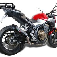 Exhaust compatible with Honda CB500F 2019-2020, Furore Evo4 Nero, Slip-on exhaust including removable db killer and link pipe, EPA-compliant 